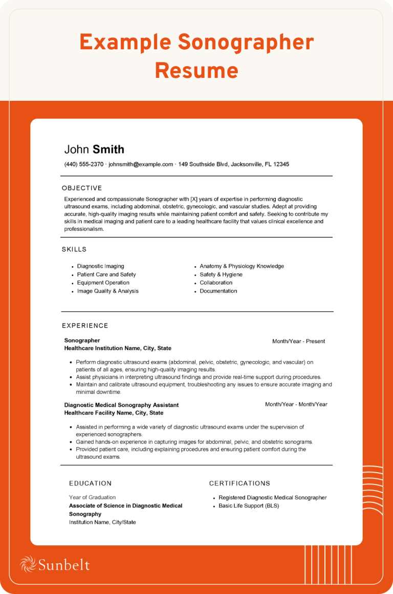 Sonographer Resume Guide | Sunbelt Staffing